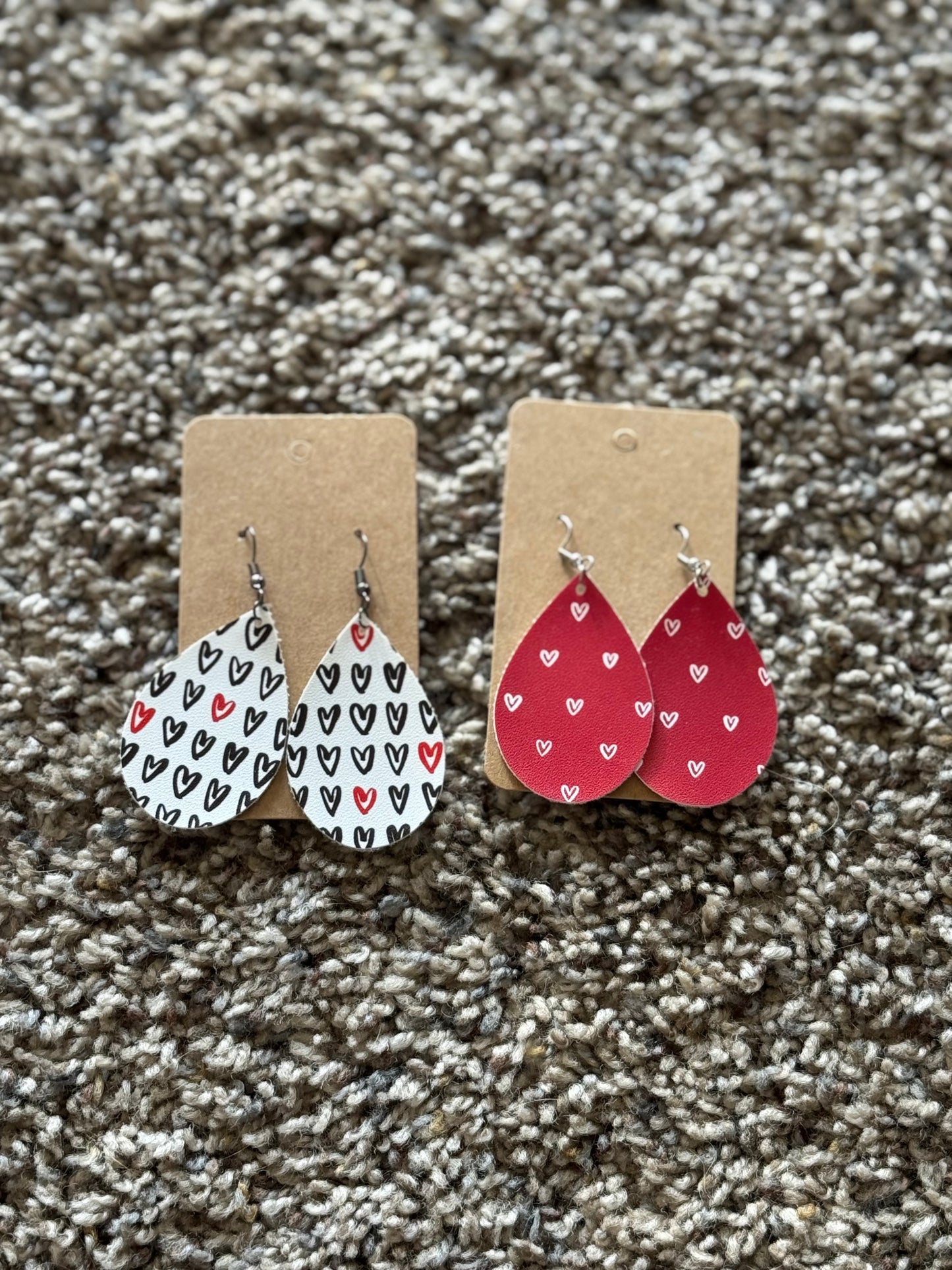 Valentines Leather Earrings