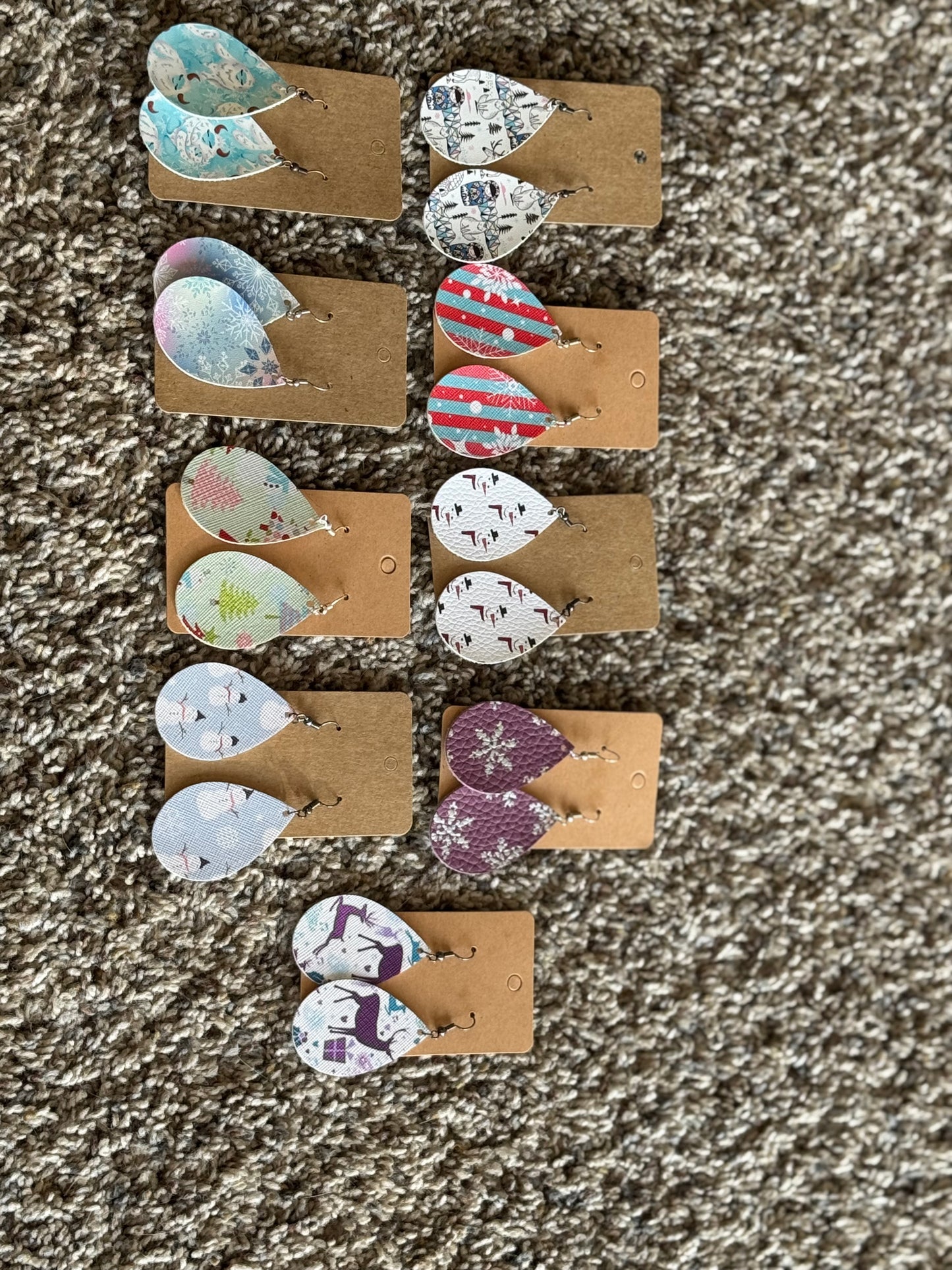 Winter Leather Earrings