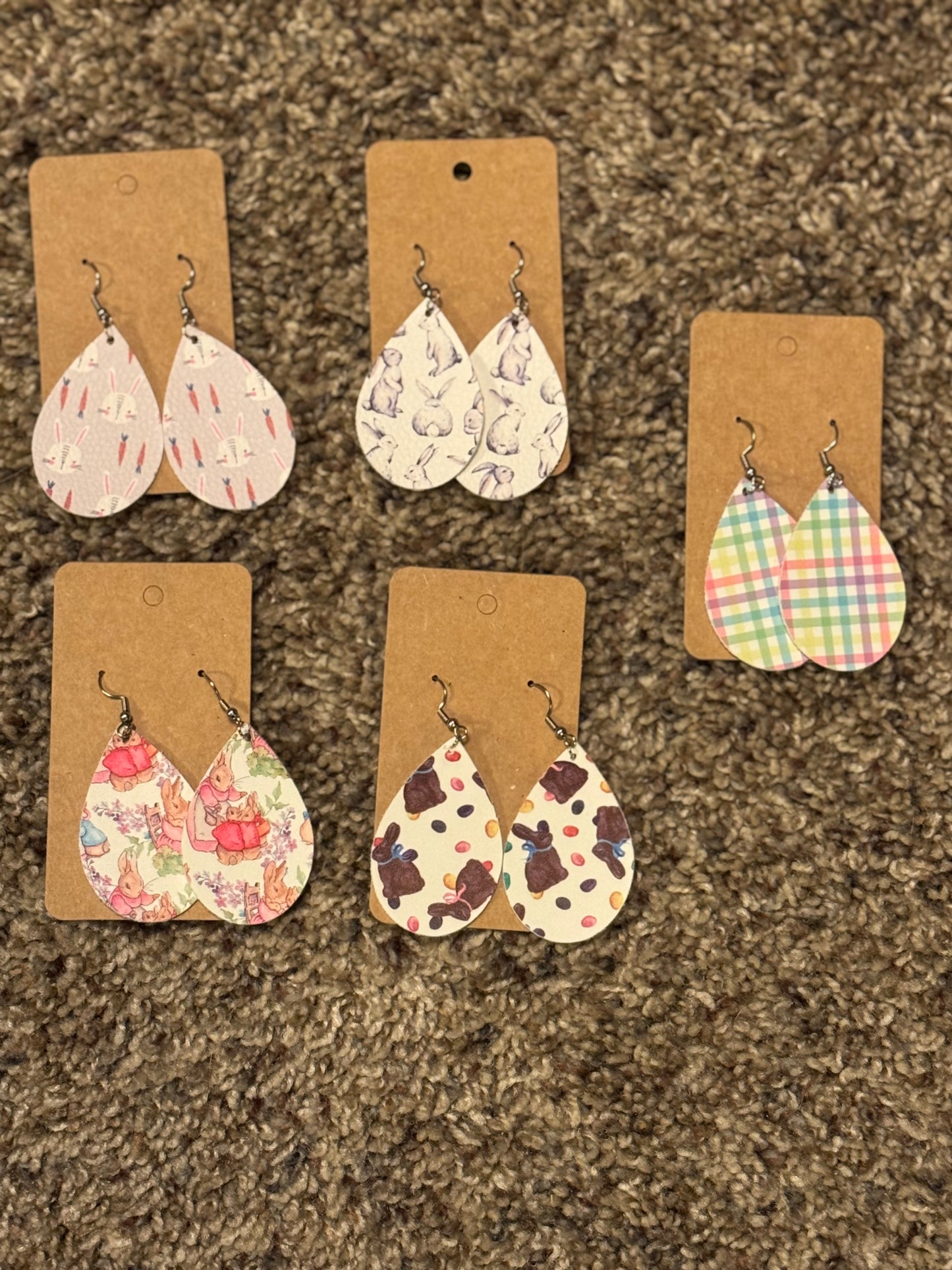 Spring/ Easter Leather Earrings