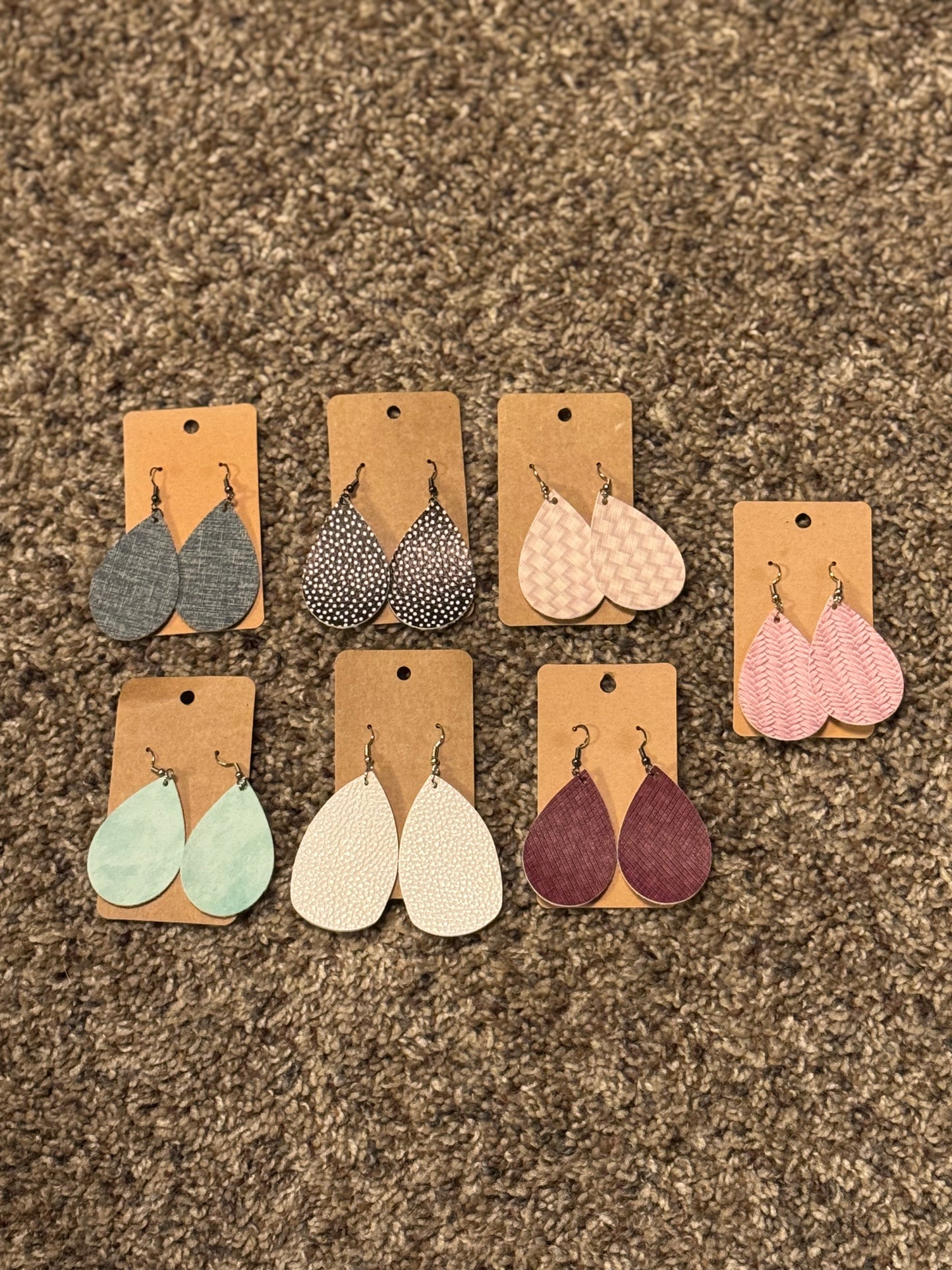 Solid and Pattern Leather Earrings