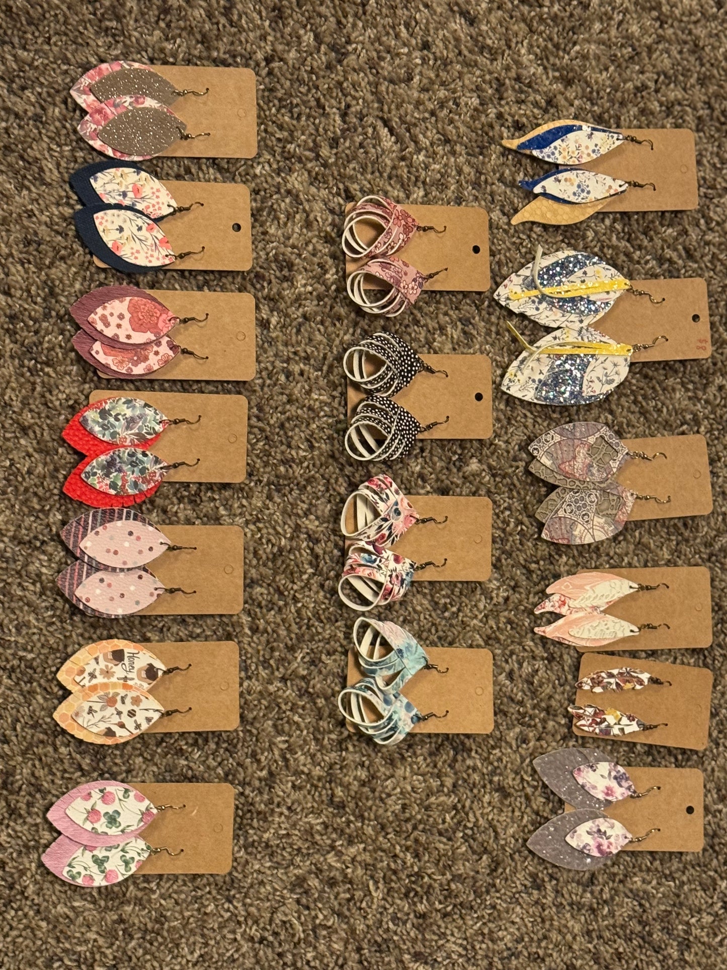 Multi-Dimensional Leather Earrings