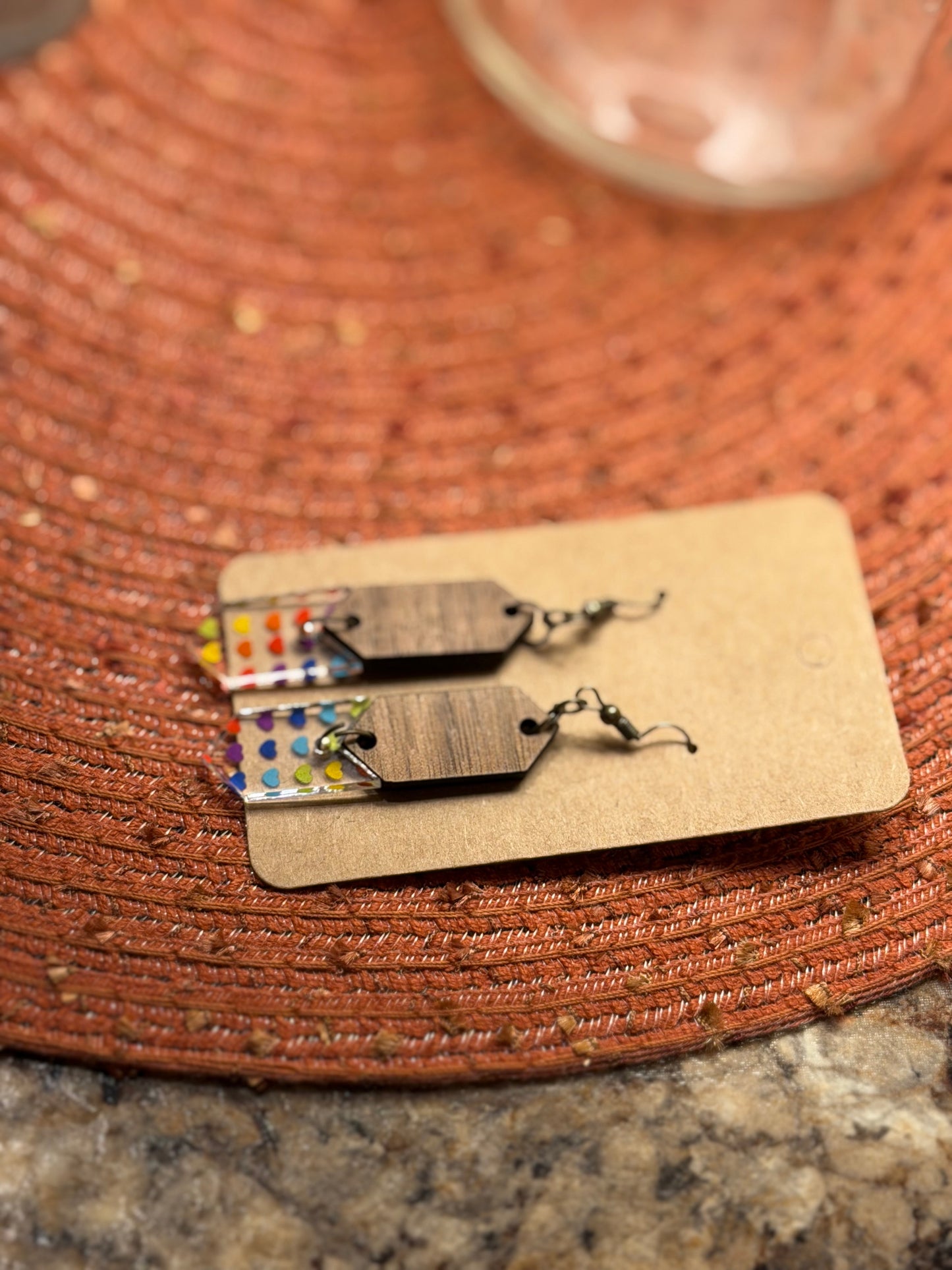 Wood Rainbow Earrings