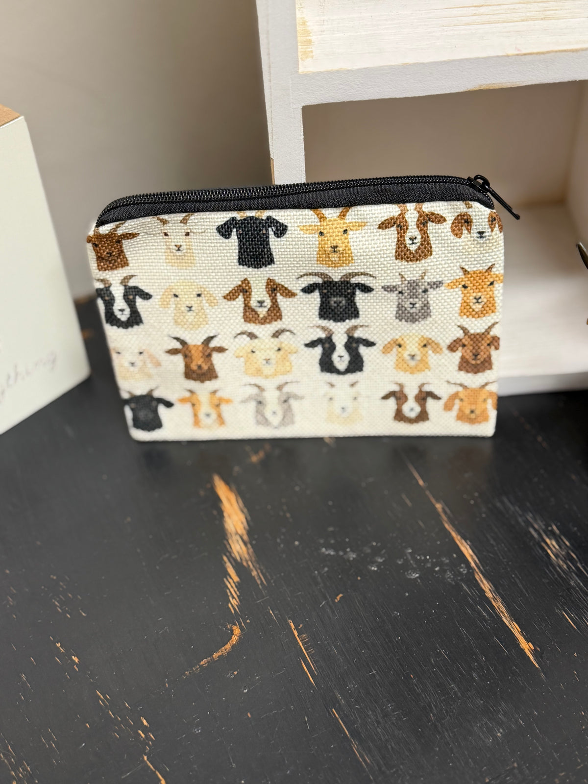 Goat Print Zipper Pouch