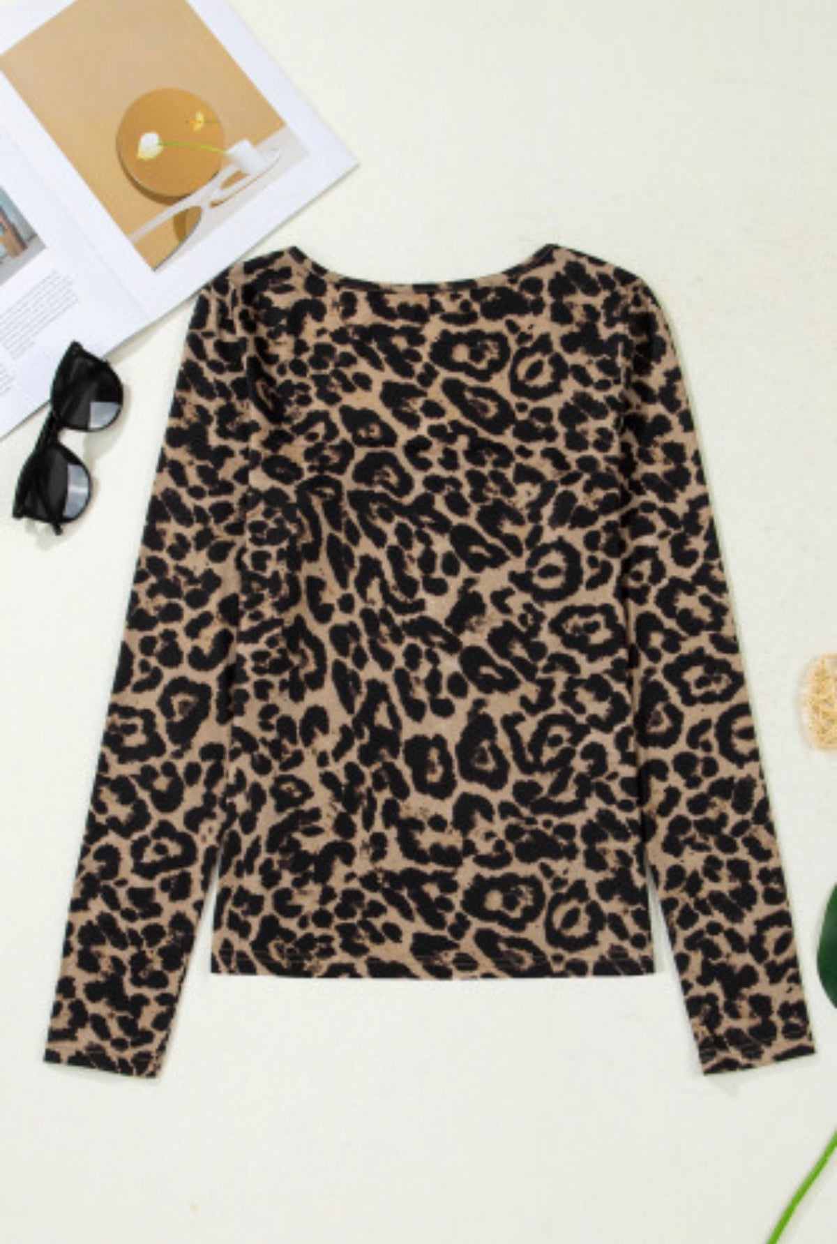 Leopard Print Long Sleeve Top