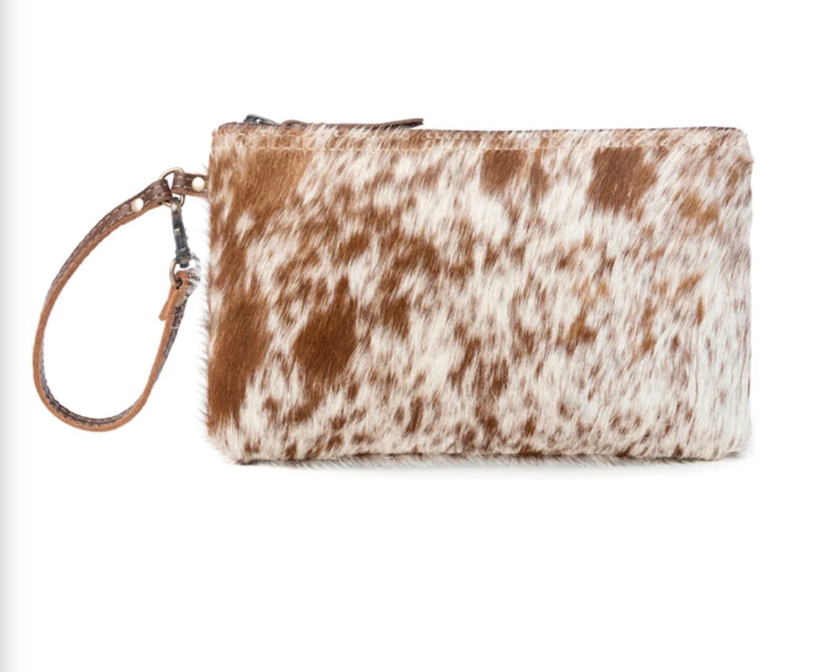 Cowhide Western Wristlet Clutch