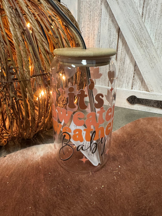 16oz Fall Glass Cups