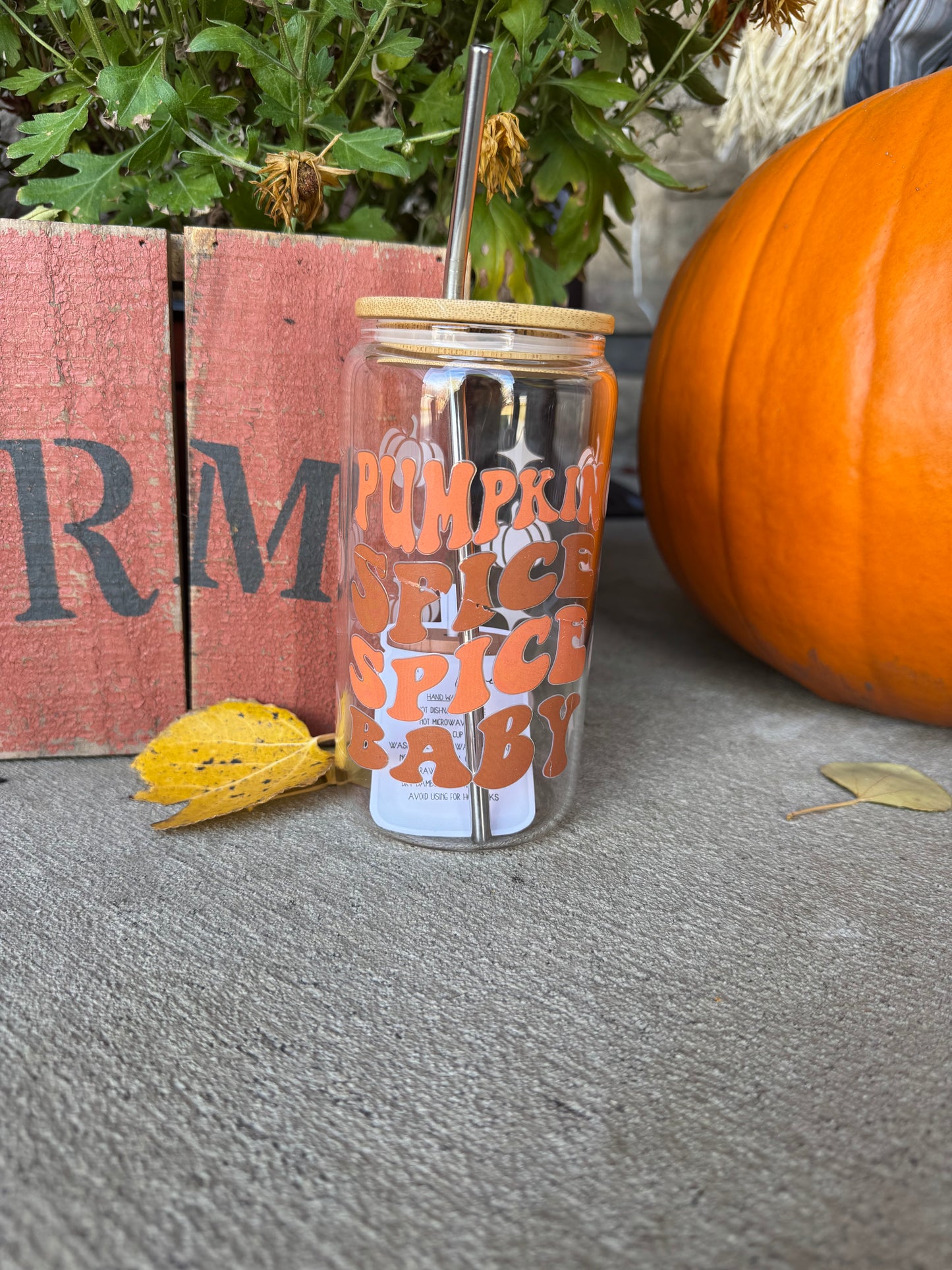 16oz Fall Glass Cups