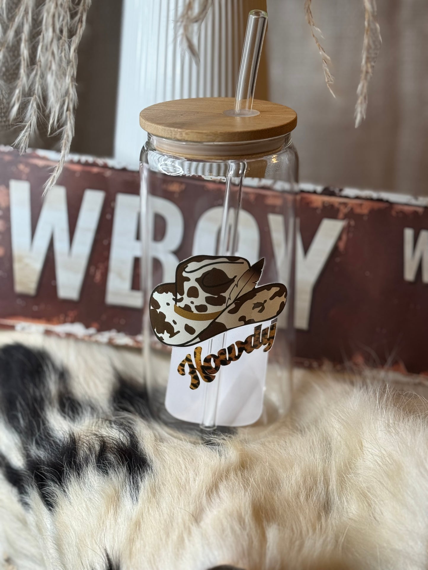 16oz Western Glass Cups