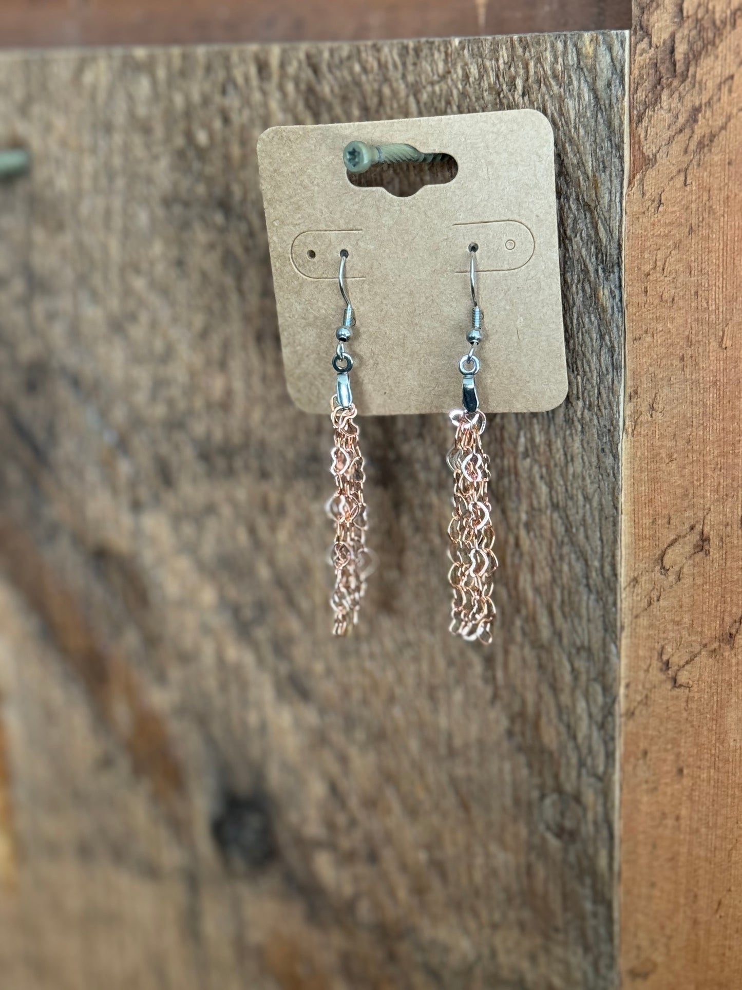 Recycled permanent jewelry chain earrings