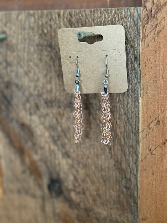 Recycled permanent jewelry chain earrings