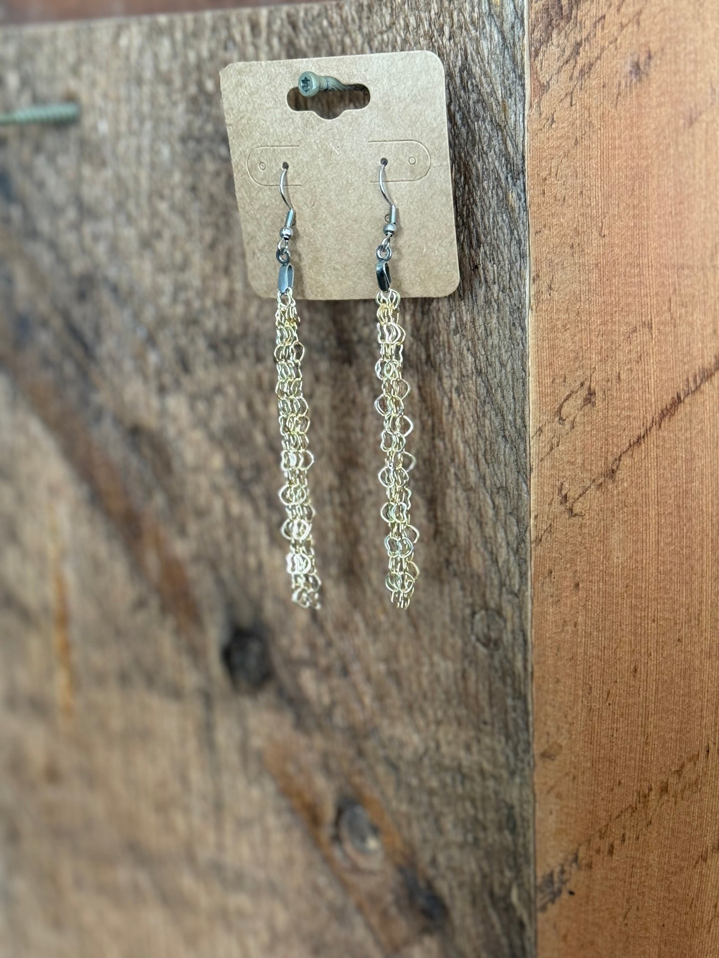Recycled permanent jewelry chain earrings