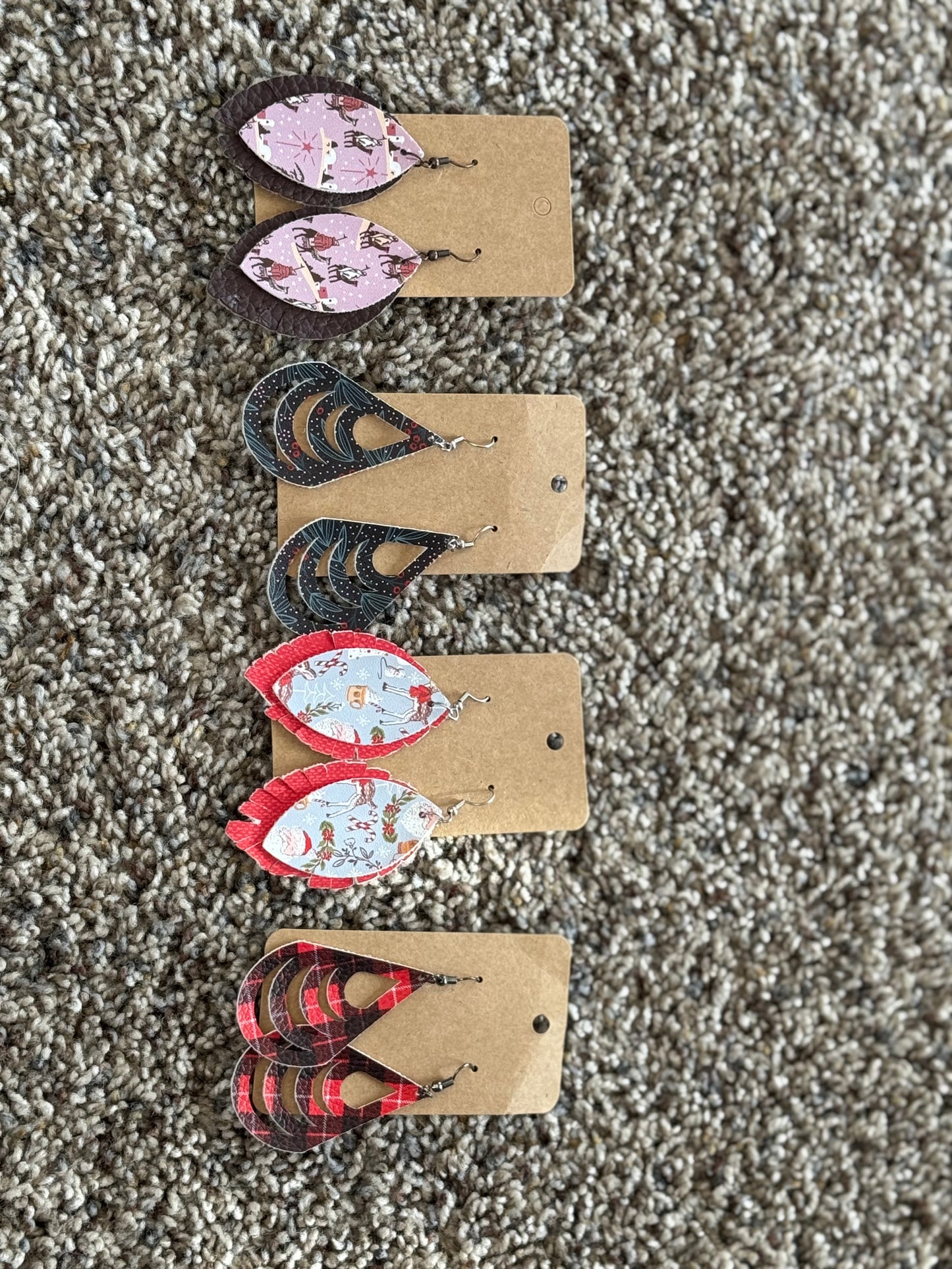 Christmas Leather Earrings