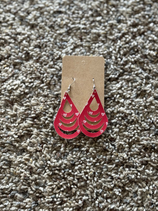 Valentines Leather Earrings
