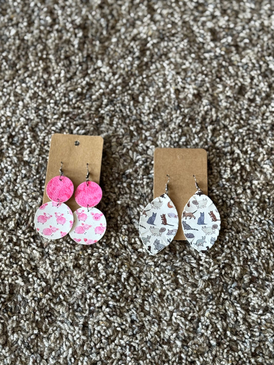 Animal Leather Earrings