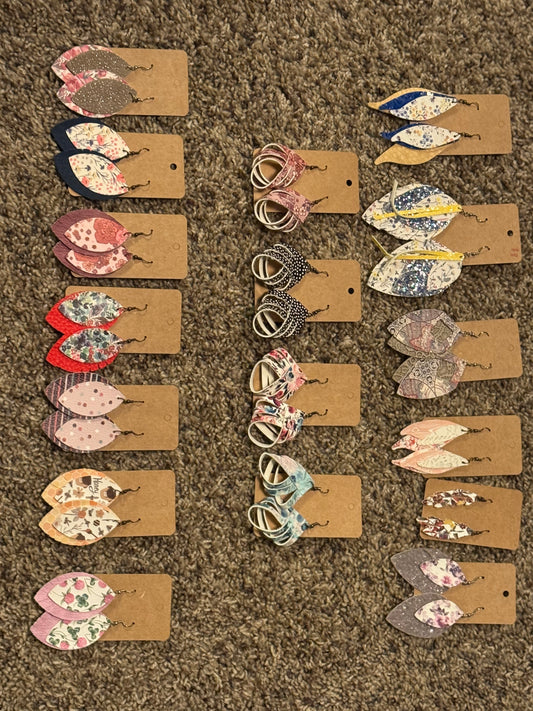 Multi-Dimensional Leather Earrings