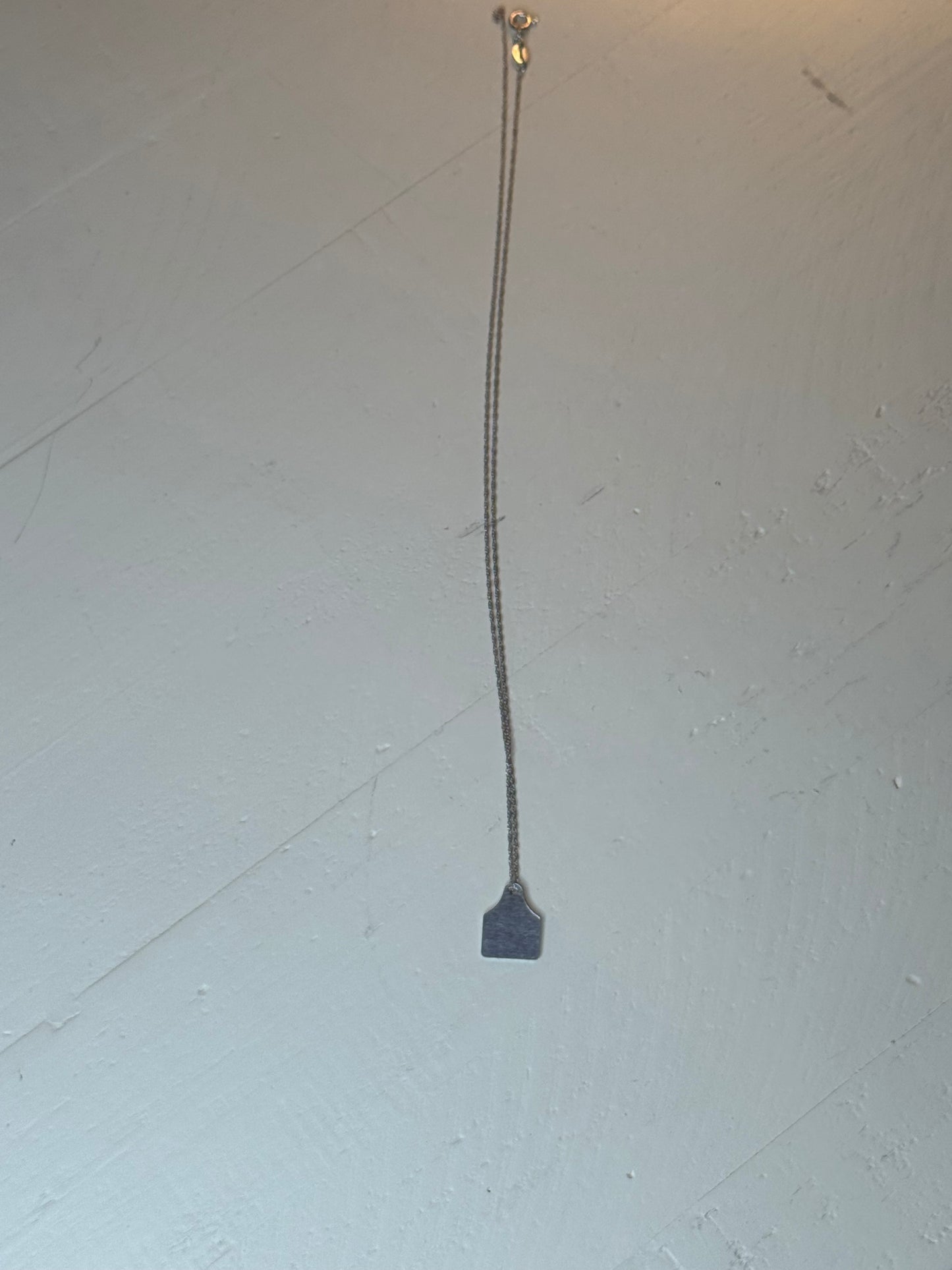 Custom Cow Tag Stamped Necklace