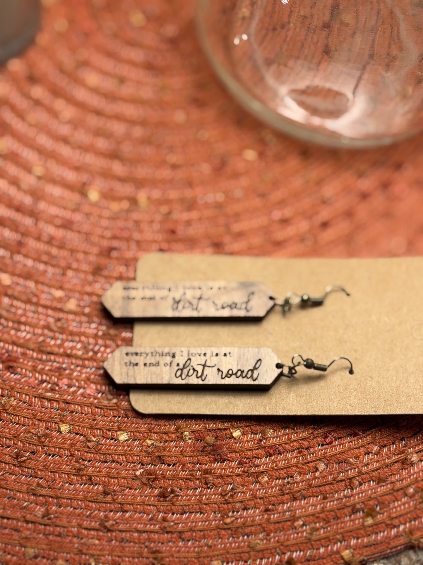 Wood Earring with sayings
