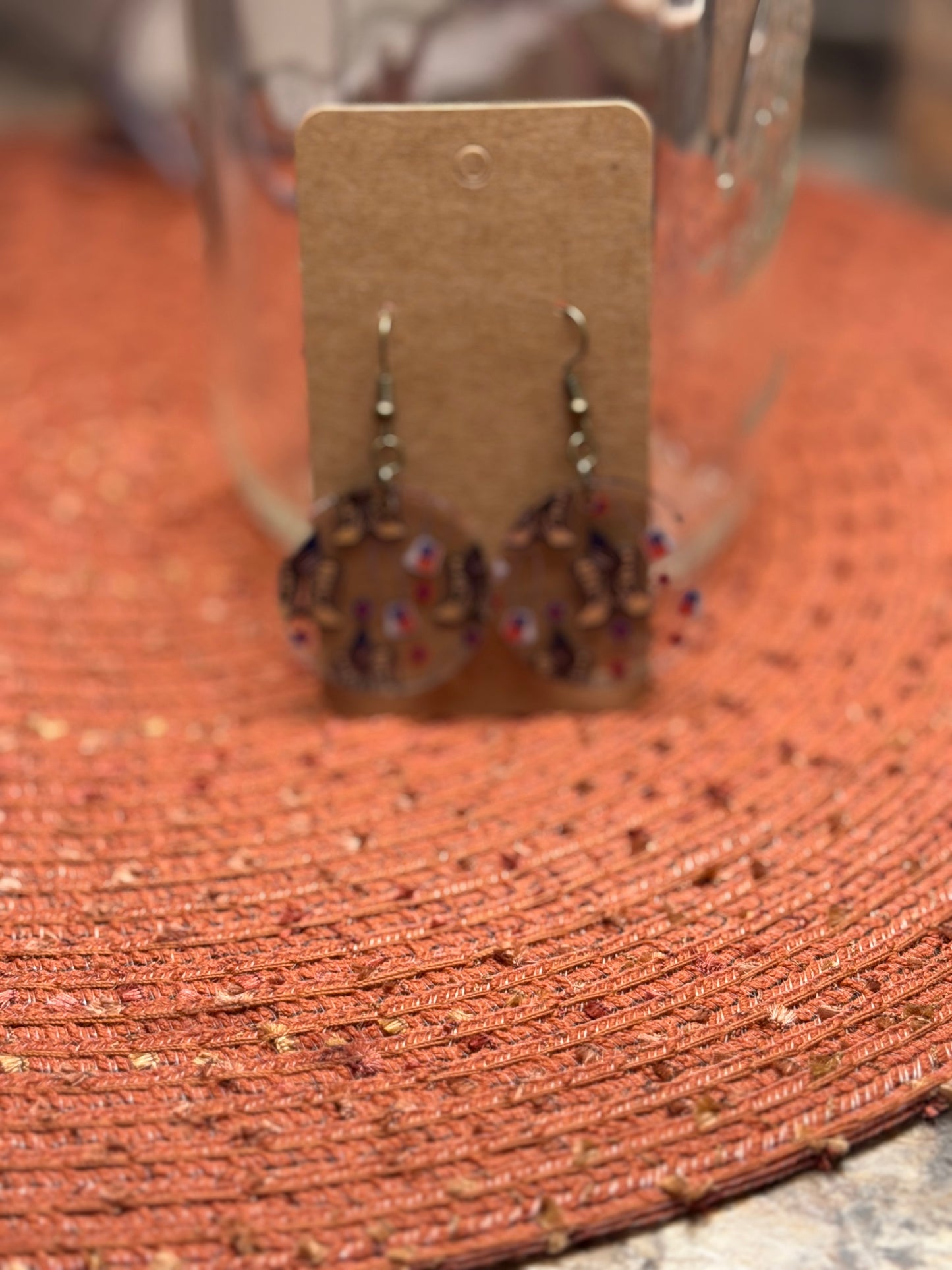 Wood 4th of July earrings