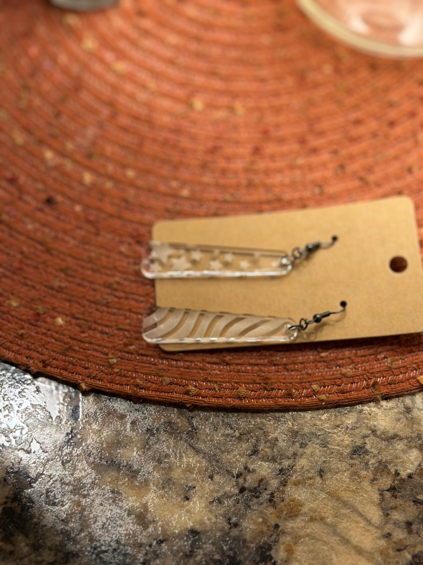 Wood 4th of July earrings