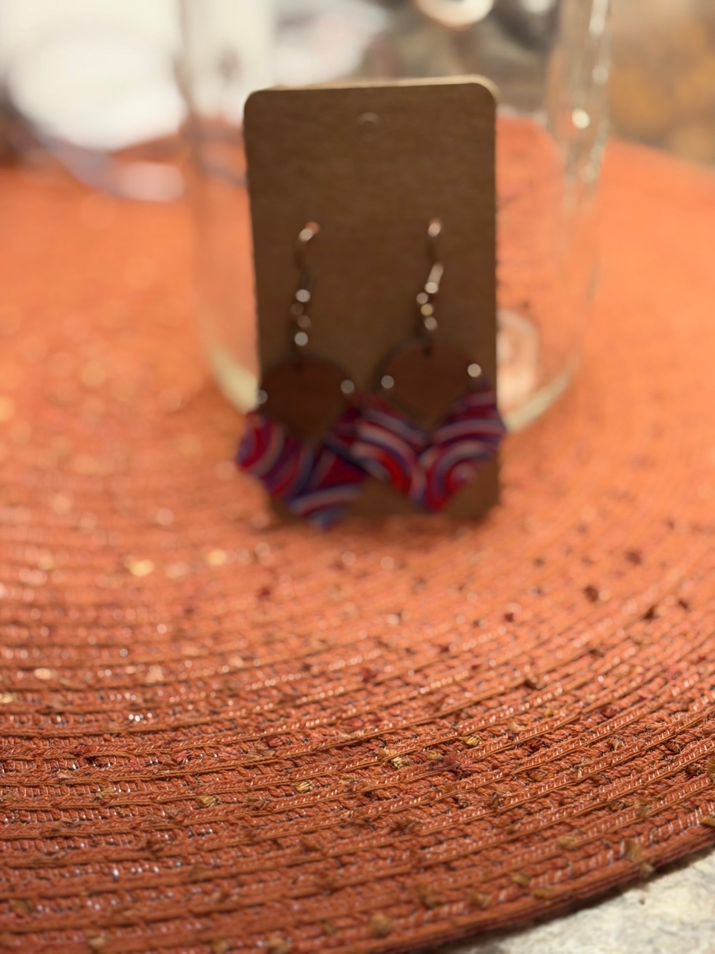 Wood 4th of July earrings
