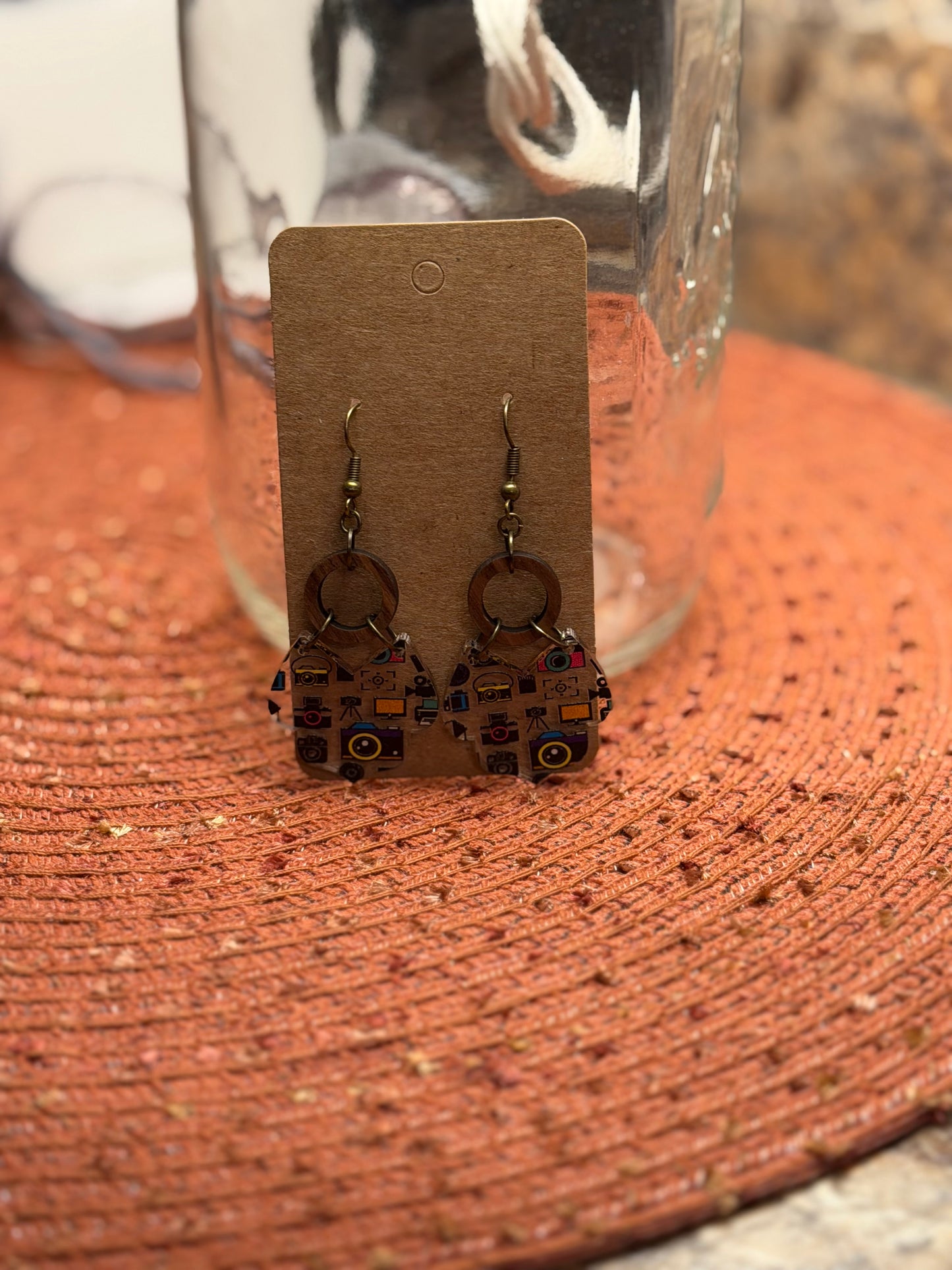 Wood photography Earrings