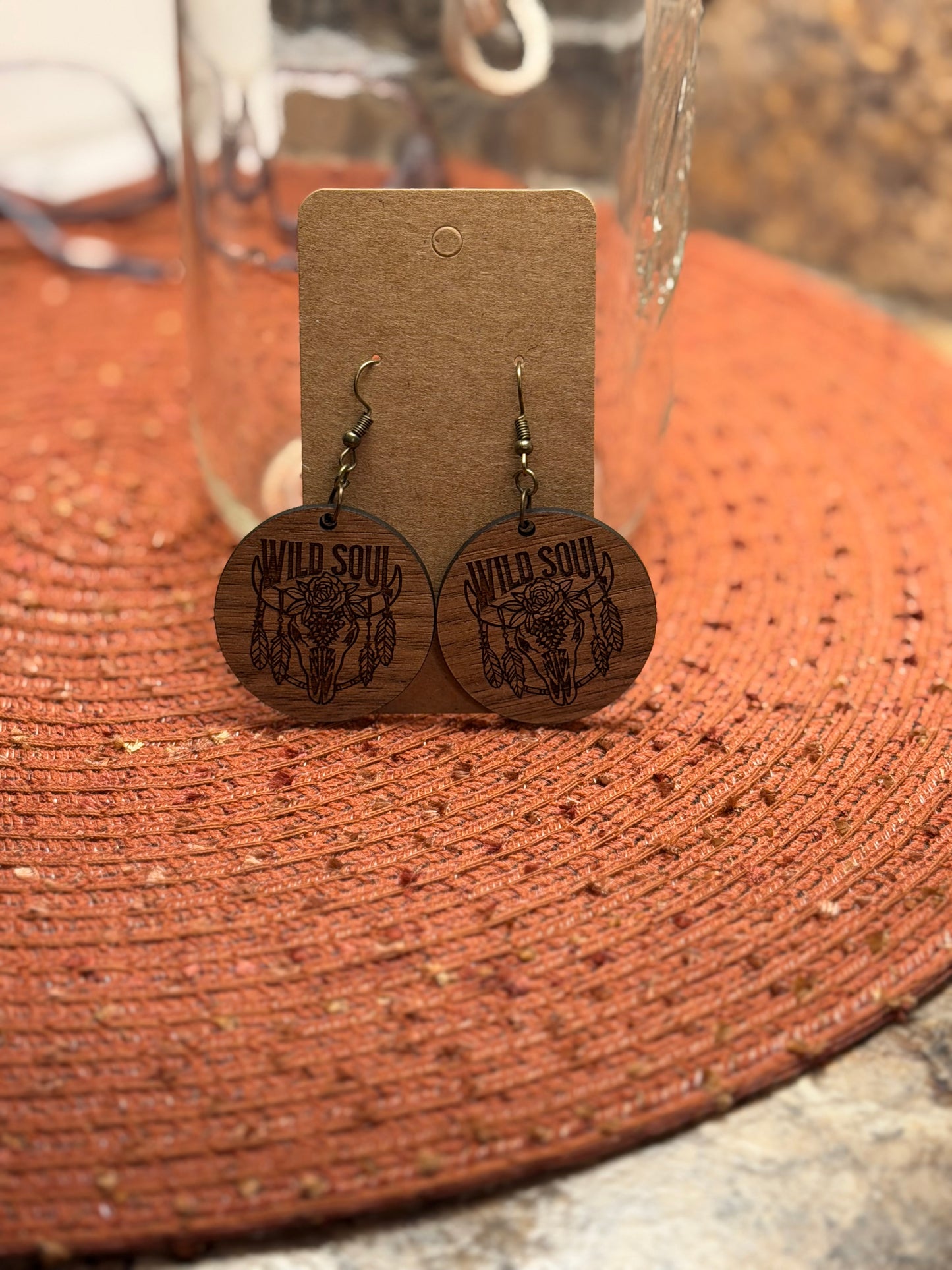 Wood Earring with sayings
