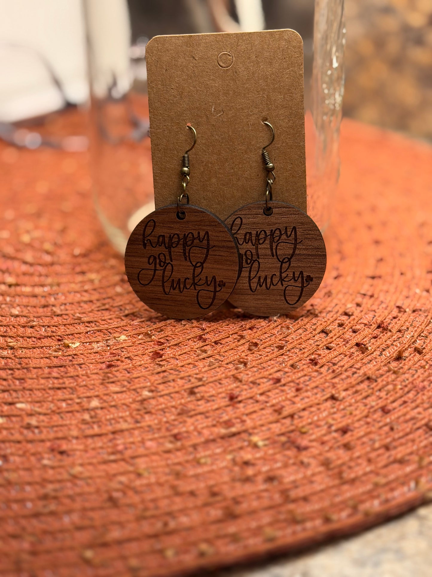 Wood Earring with sayings