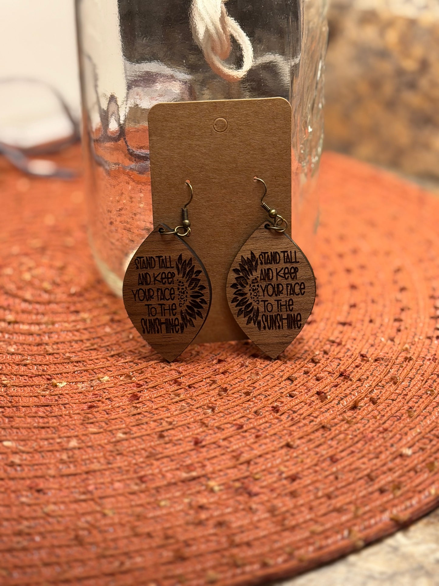 Wood Earring with sayings