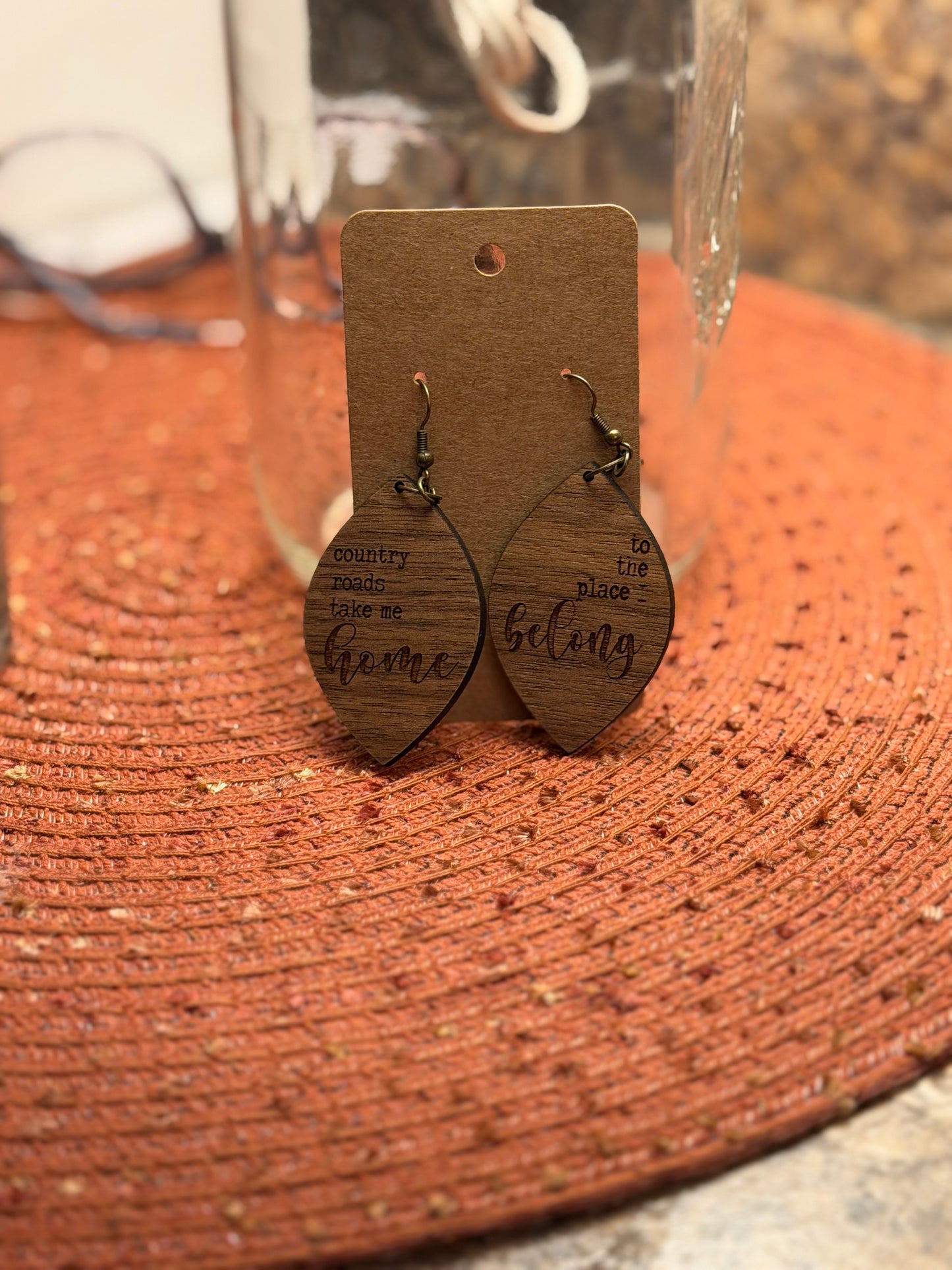 Wood Earring with sayings