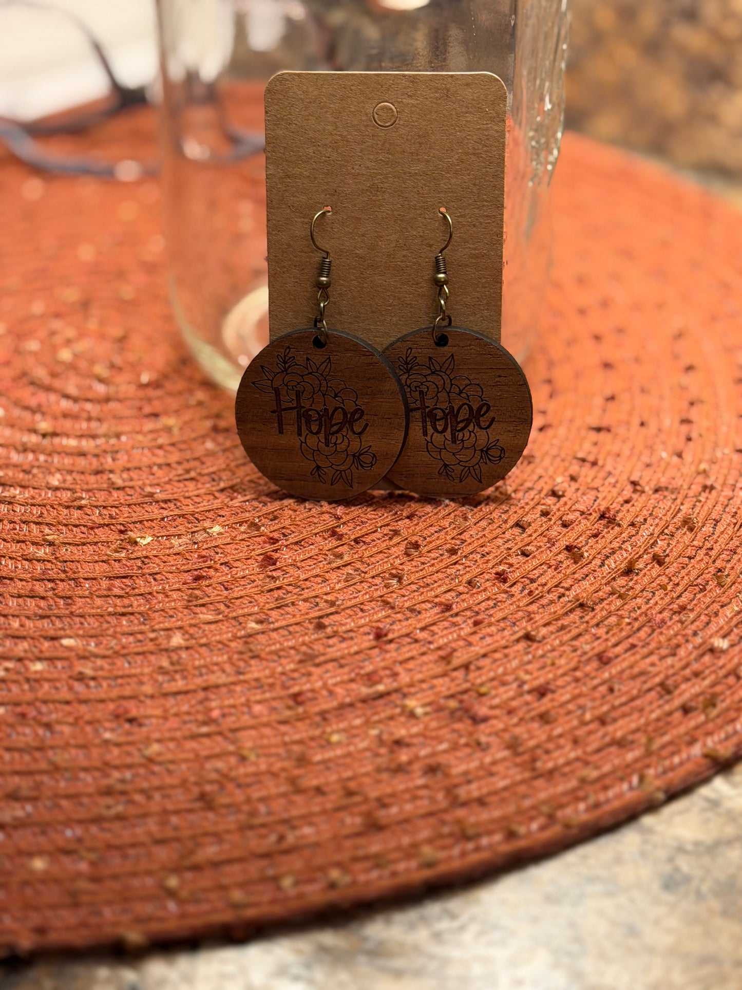 Wood Earring with sayings