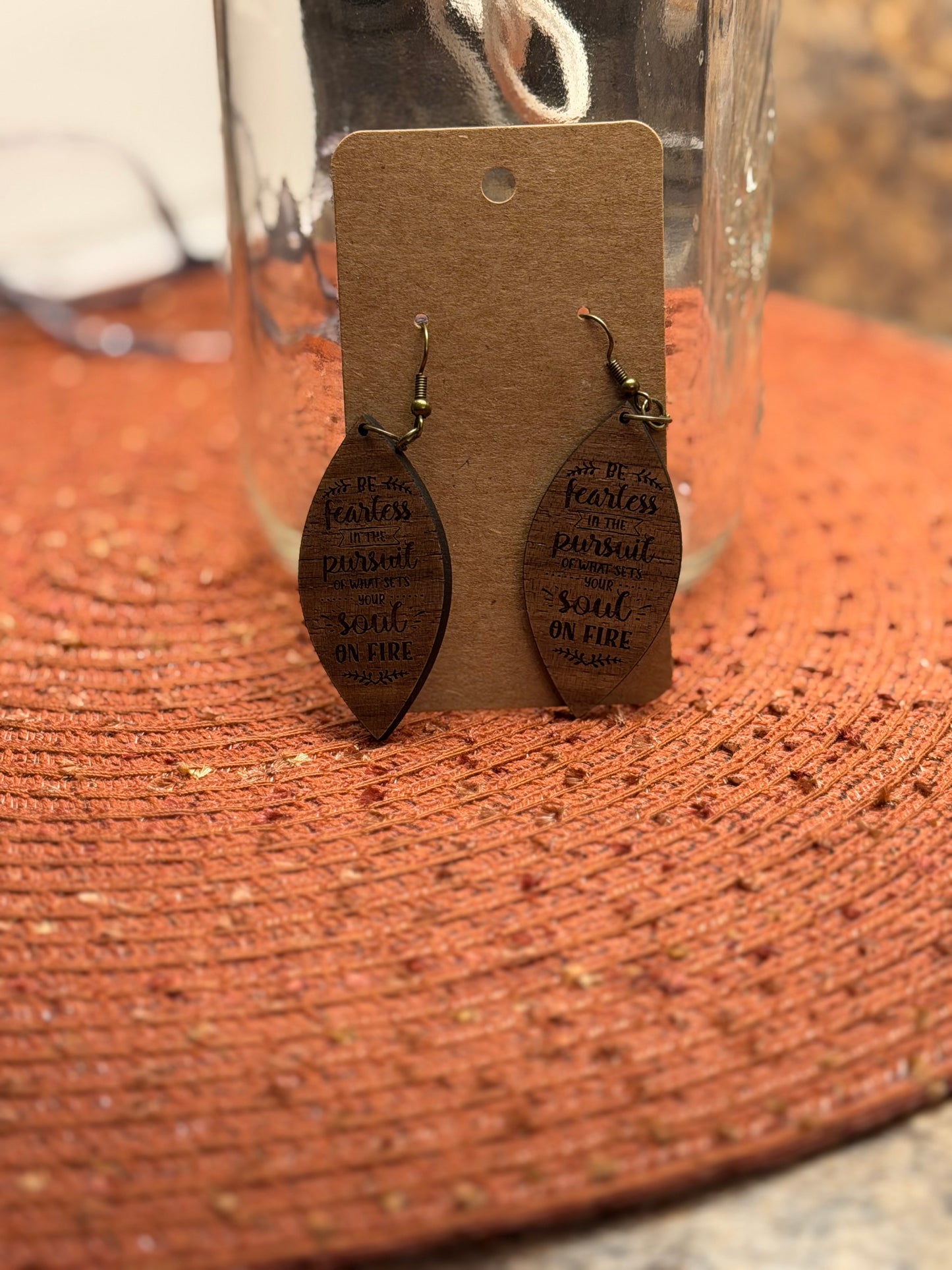 Wood Earring with sayings