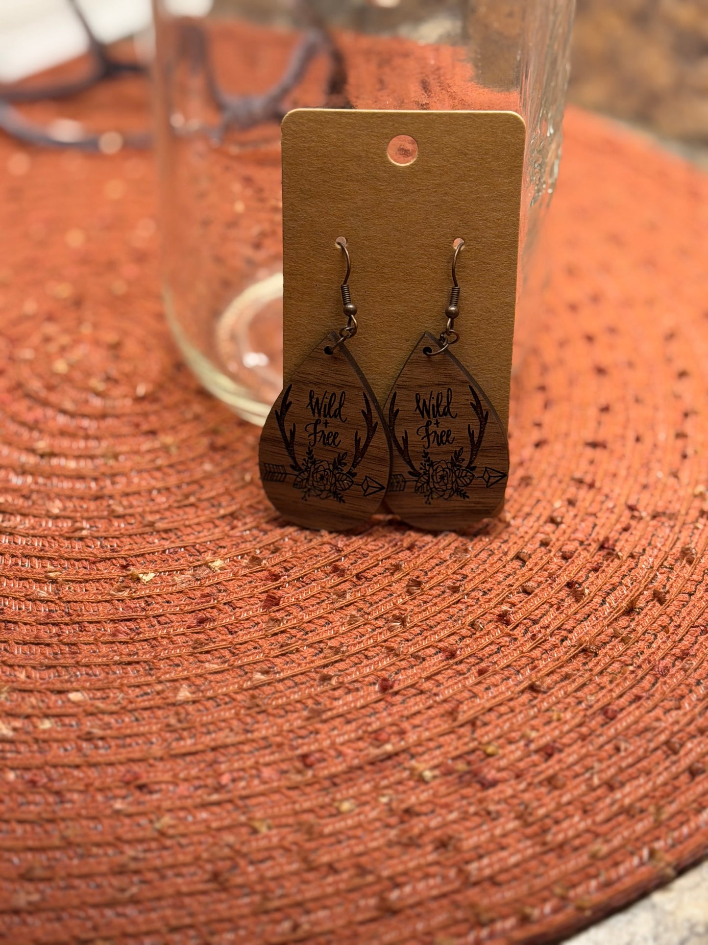Wood Earring with sayings