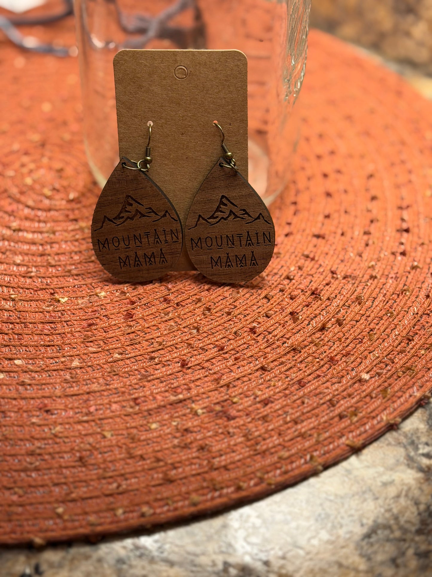 Mama wood earrings