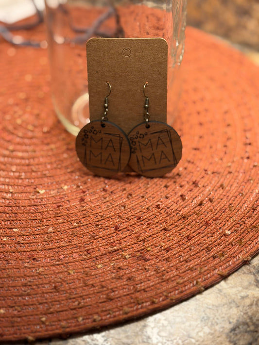 Mama wood earrings