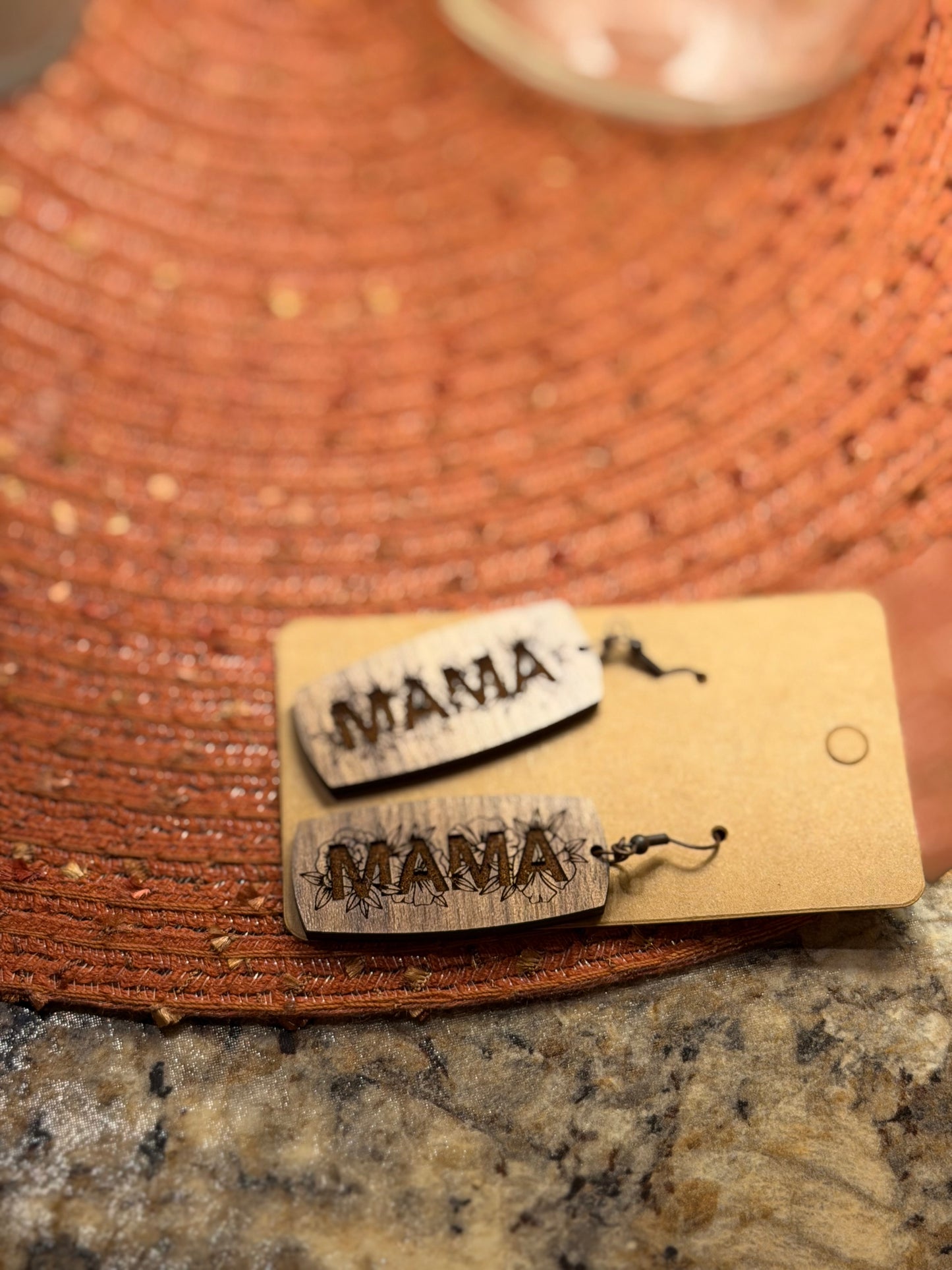Mama wood earrings