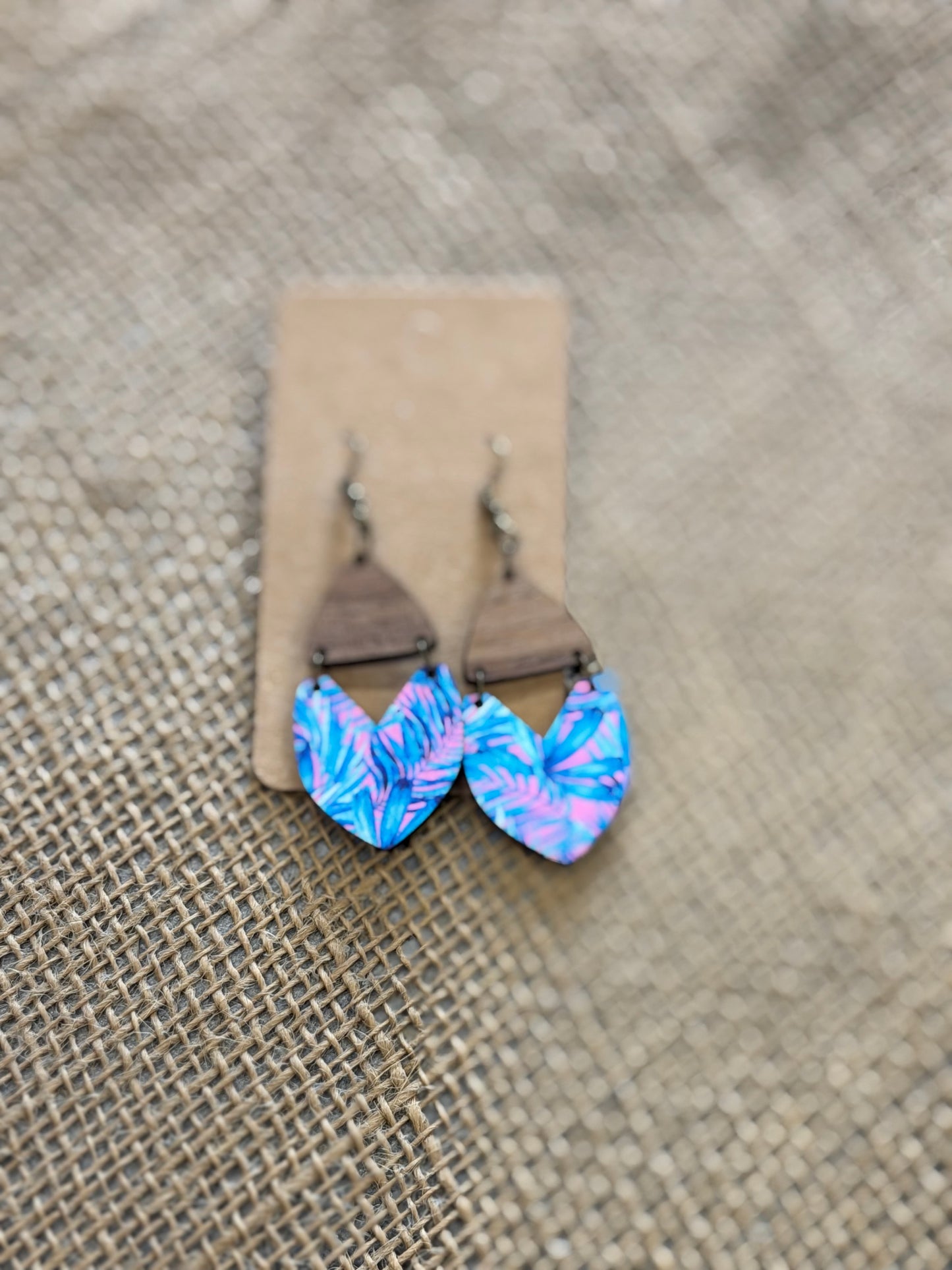 Wood Flower Earrings
