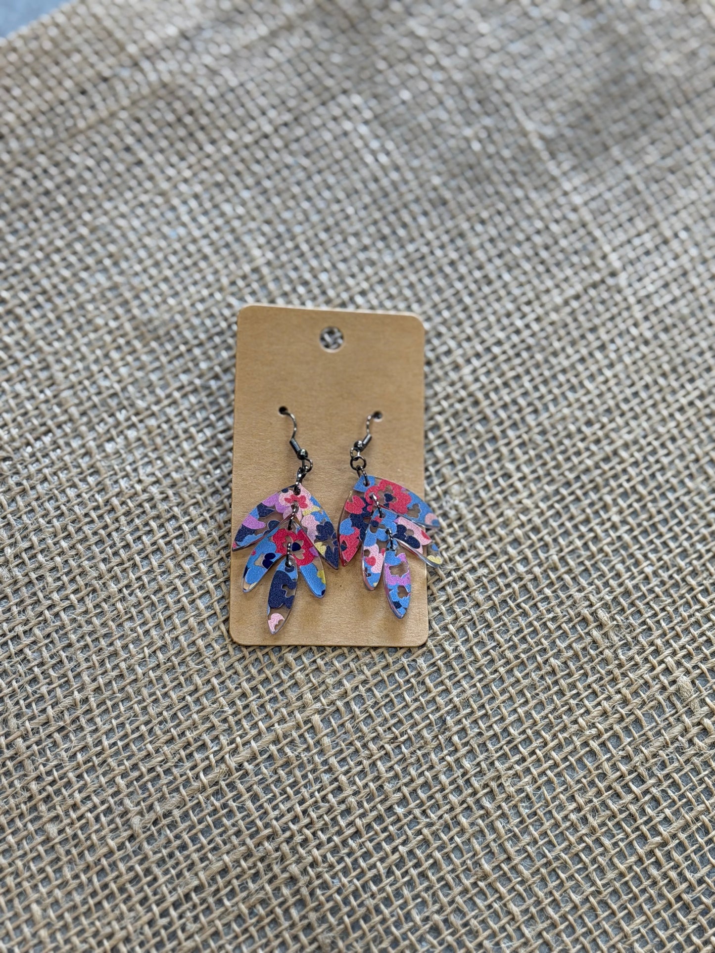 Wood Flower Earrings