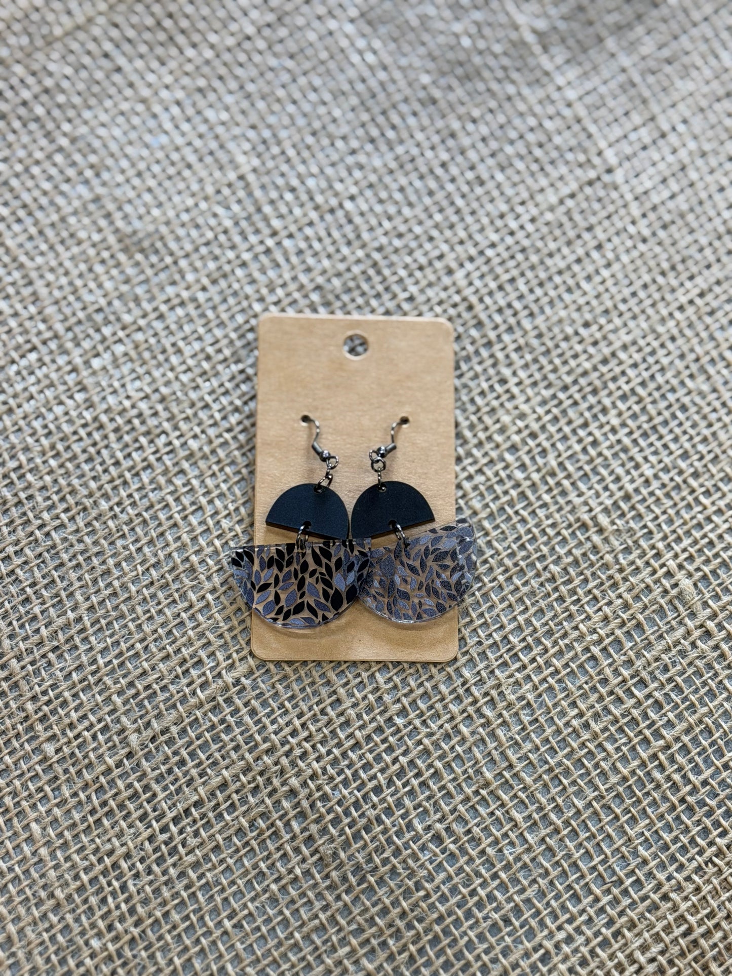 Wood Flower Earrings