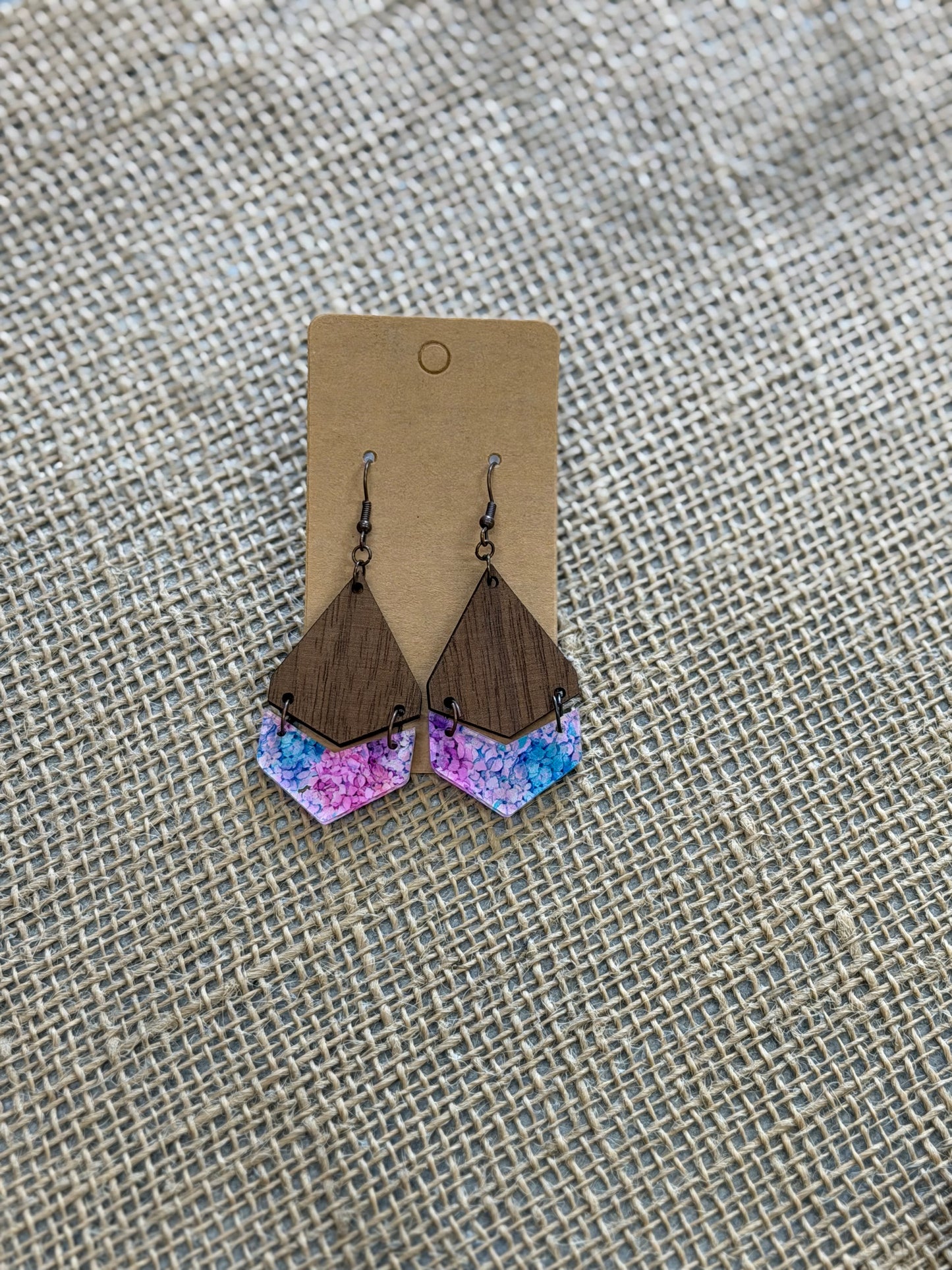 Wood Flower Earrings