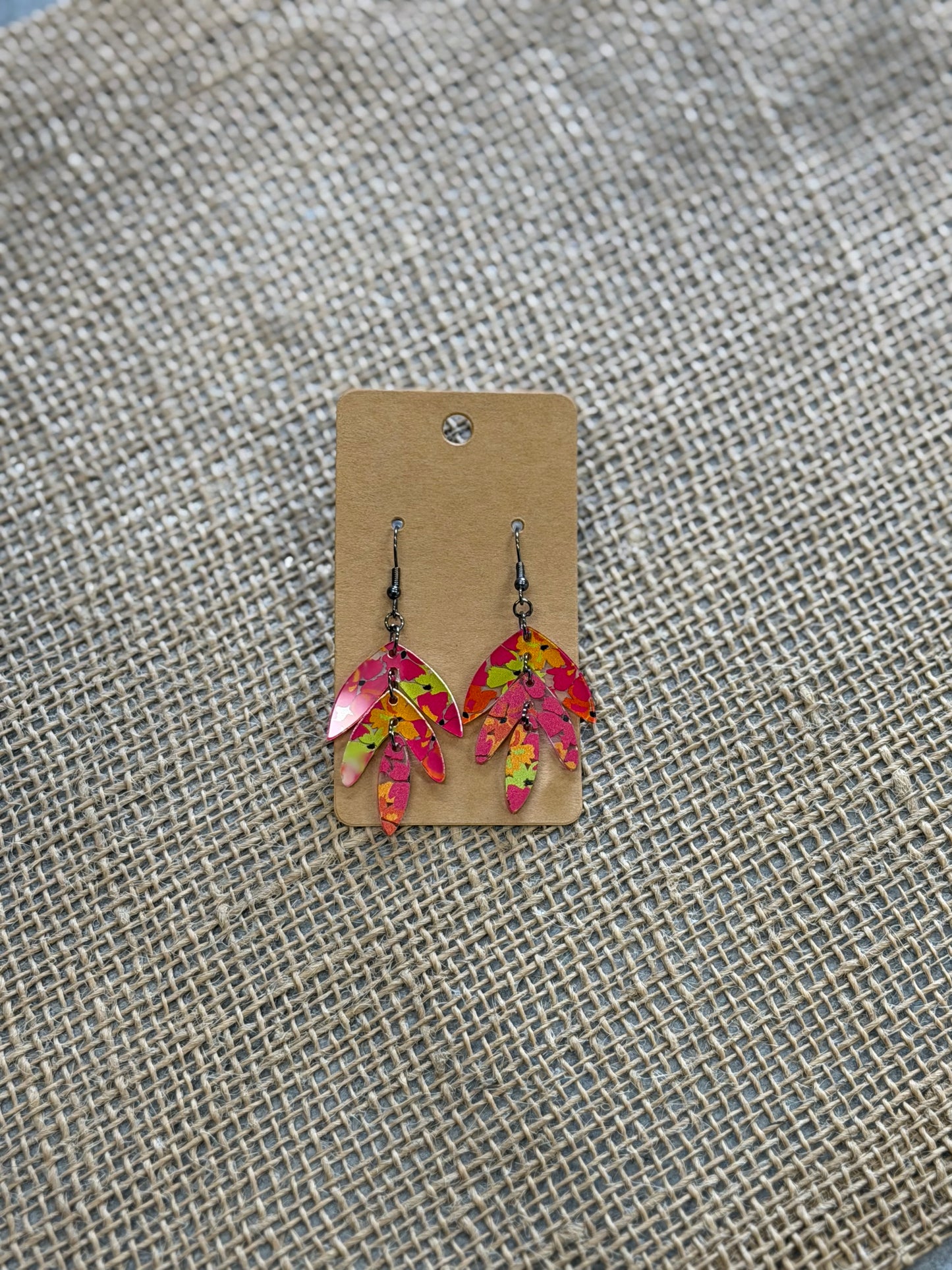 Wood Flower Earrings