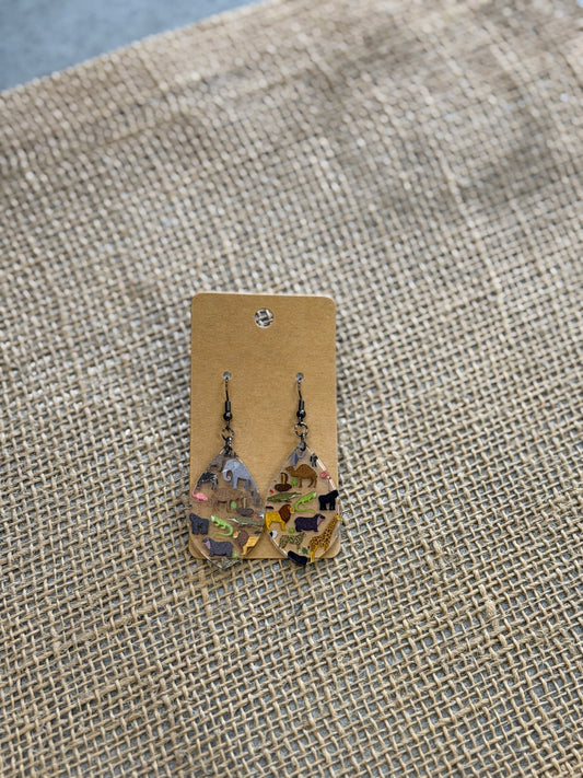 Wood Zoo Animal earrings