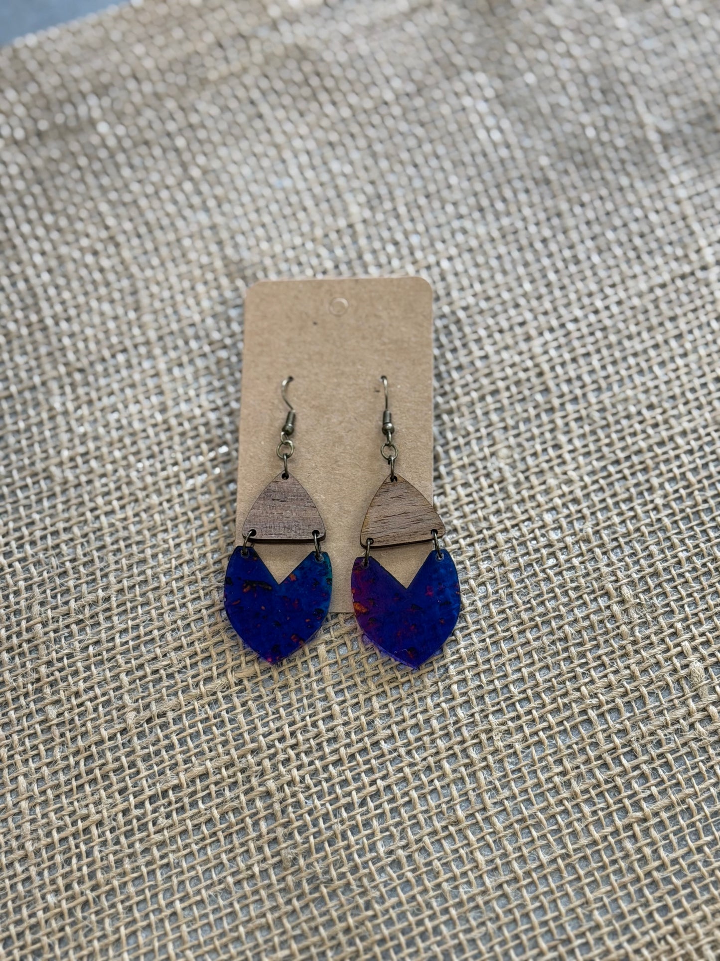 Wood Stained Glass Earrings