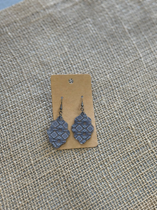 Wood Aztec Earrings