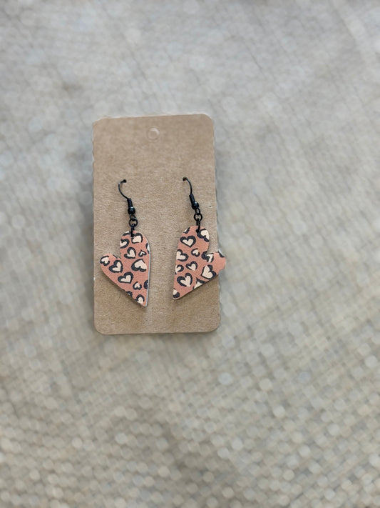 Wood Valentine’s Earrings