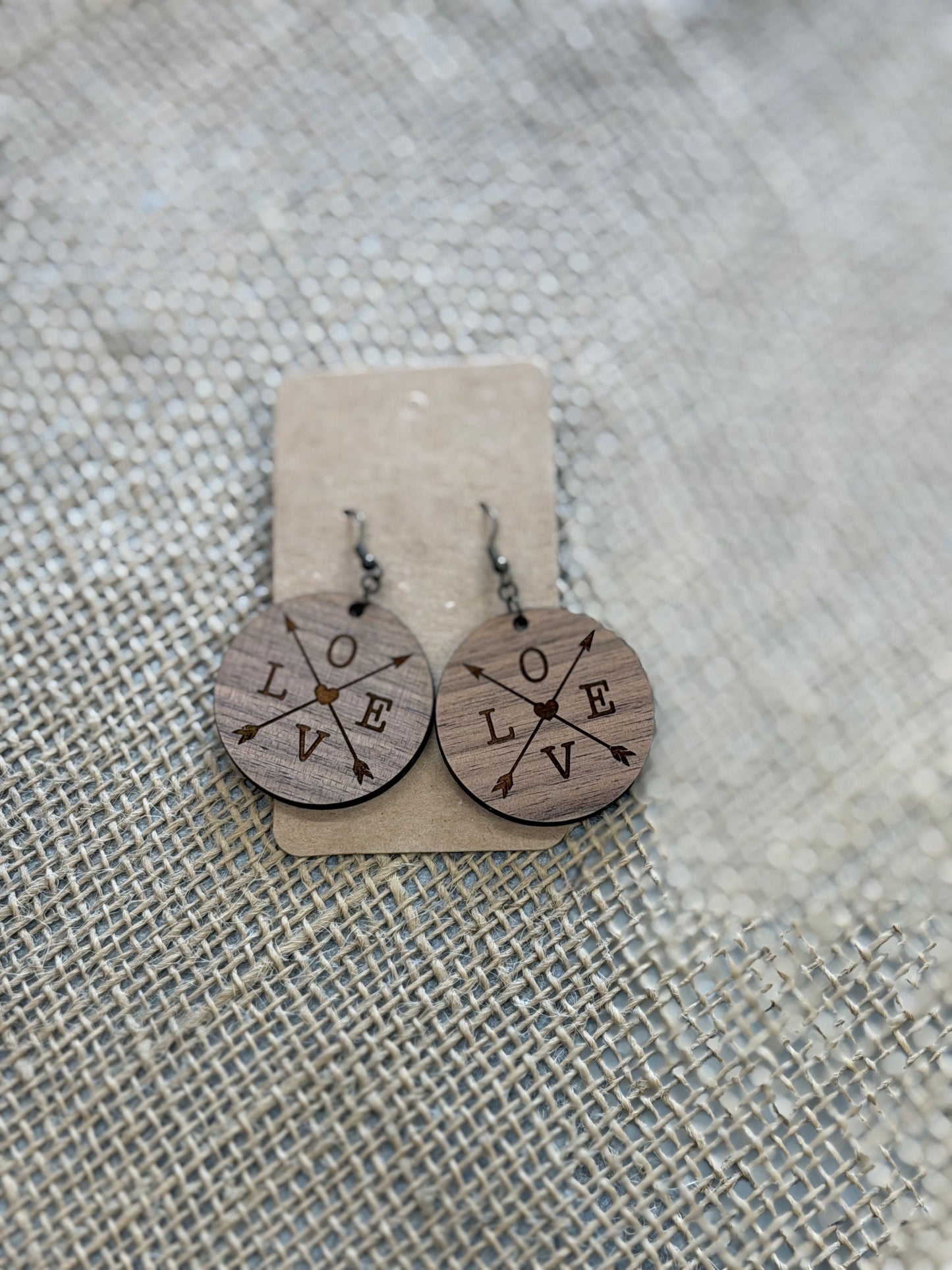 Wood Valentine’s Earrings