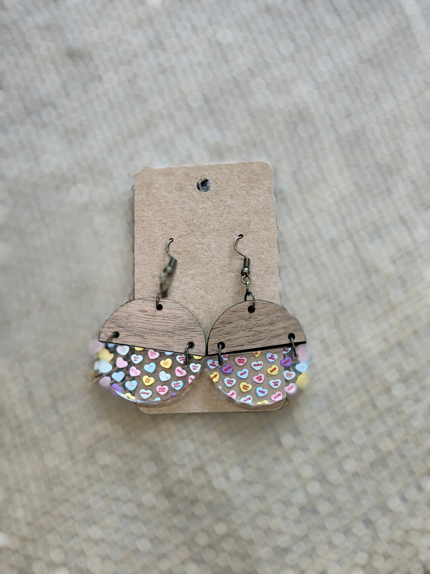Wood Valentine’s Earrings