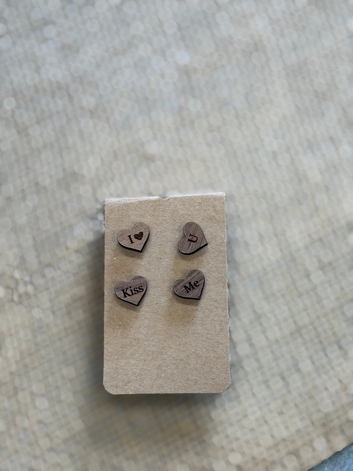 Wood Valentine’s Earrings